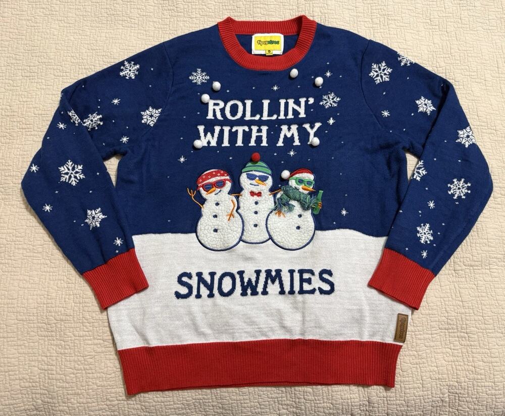 Tipsy Elves Women's Rollin' With My Snowmies Ugly Christmas Sweater Size XXL